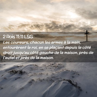 Picture 02 - 2 Rois 11:11 LSG - Les coureurs, chacun les armes à la main, - Bible Verse Picture