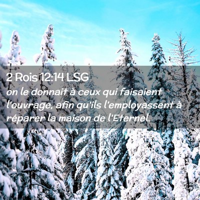 Picture 02 - 2 Rois 12:14 LSG - on le donnait à ceux qui faisaient l'ouvrage, - Bible Verse Picture