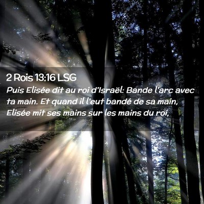 Picture 02 - 2 Rois 13:16 LSG - Puis Elisée dit au roi d'Israël: Bande l'arc - Bible Verse Picture