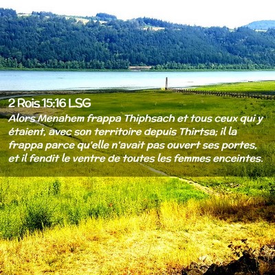 Picture 02 - 2 Rois 15:16 LSG - Alors Menahem frappa Thiphsach et tous ceux qui y - Bible Verse Picture