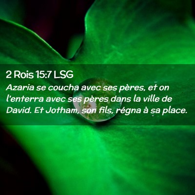 Picture 02 - 2 Rois 15:7 LSG - Azaria se coucha avec ses pères, et on l'enterra - Bible Verse Picture