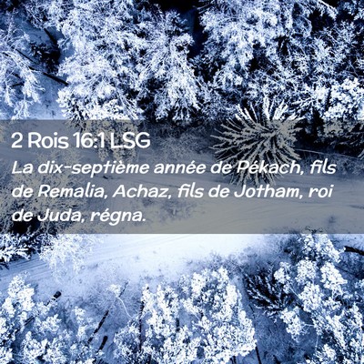 Picture 02 - 2 Rois 16:1 LSG - La dix-septième année de Pékach, fils de - Bible Verse Picture