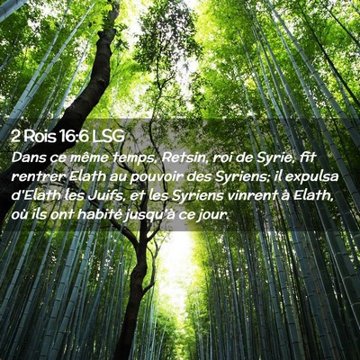Picture 02 - 2 Rois 16:6 LSG - Dans ce même temps, Retsin, roi de Syrie, fit - Bible Verse Picture