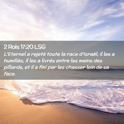 Picture 02 - 2 Rois 17:20 LSG - L'Eternel a rejeté toute la race d'Israël; il - Bible Verse Picture