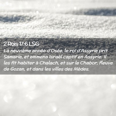 Picture 02 - 2 Rois 17:6 LSG - La neuvième année d'Osée, le roi d'Assyrie - Bible Verse Picture