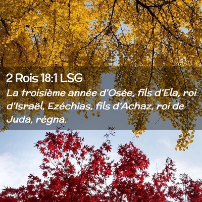 Picture 02 - 2 Rois 18:1 LSG - La troisième année d'Osée, fils d'Ela, roi - Bible Verse Picture
