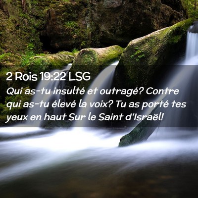 Picture 02 - 2 Rois 19:22 LSG - Qui as-tu insulté et outragé? Contre qui as-tu - Bible Verse Picture