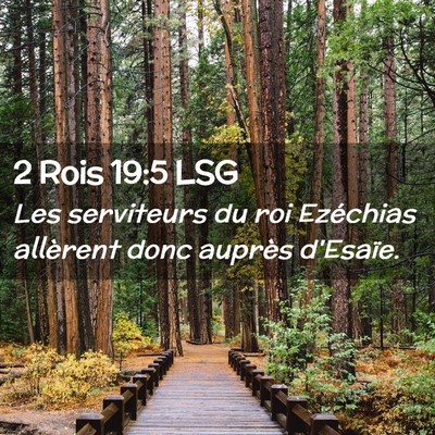 Picture 02 - 2 Rois 19:5 LSG - Les serviteurs du roi Ezéchias allèrent donc - Bible Verse Picture