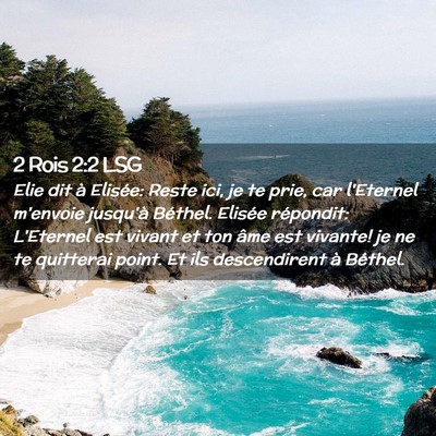 Picture 02 - 2 Rois 2:2 LSG - Elie dit à Elisée: Reste ici, je te prie, car - Bible Verse Picture