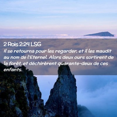 Picture 02 - 2 Rois 2:24 LSG - Il se retourna pour les regarder, et il les - Bible Verse Picture