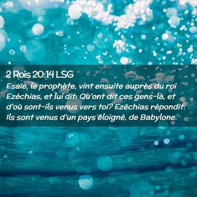 Picture 02 - 2 Rois 20:14 LSG - Esaïe, le prophète, vint ensuite auprès du roi - Bible Verse Picture
