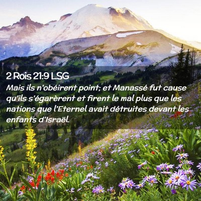 Picture 02 - 2 Rois 21:9 LSG - Mais ils n'obéirent point; et Manassé fut cause - Bible Verse Picture