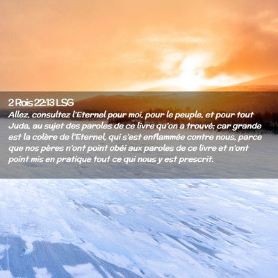 Picture 02 - 2 Rois 22:13 LSG - Allez, consultez l'Eternel pour moi, pour le - Bible Verse Picture