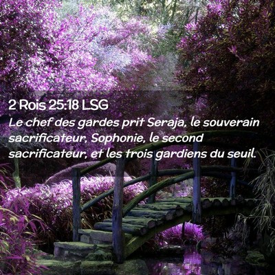 Picture 02 - 2 Rois 25:18 LSG - Le chef des gardes prit Seraja, le souverain - Bible Verse Picture