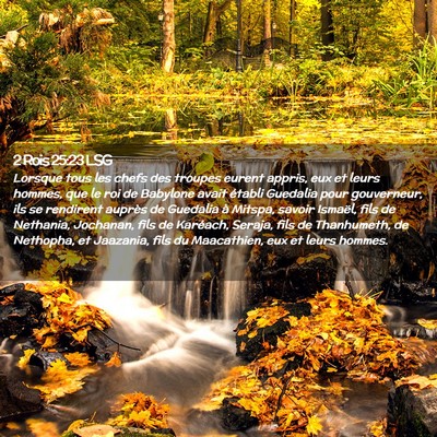 Picture 02 - 2 Rois 25:23 LSG - Lorsque tous les chefs des troupes eurent appris, - Bible Verse Picture