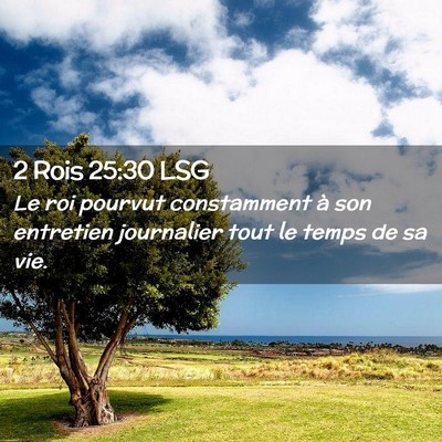 Picture 02 - 2 Rois 25:30 LSG - Le roi pourvut constamment à son entretien - Bible Verse Picture