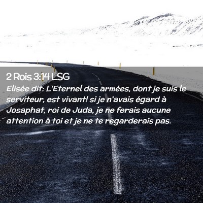Picture 02 - 2 Rois 3:14 LSG - Elisée dit: L'Eternel des armées, dont je suis - Bible Verse Picture