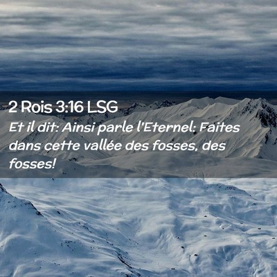 Picture 02 - 2 Rois 3:16 LSG - Et il dit: Ainsi parle l'Eternel: Faites dans - Bible Verse Picture
