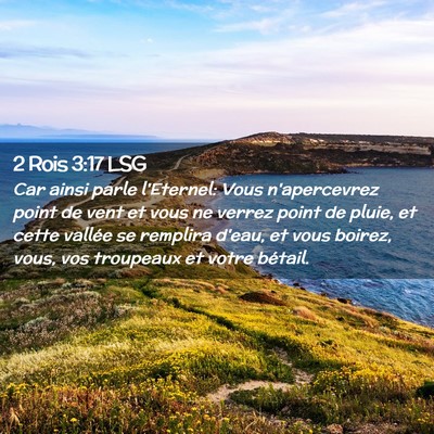 Picture 02 - 2 Rois 3:17 LSG - Car ainsi parle l'Eternel: Vous n'apercevrez - Bible Verse Picture