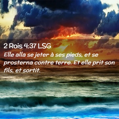 Picture 02 - 2 Rois 4:37 LSG - Elle alla se jeter à ses pieds, et se prosterna - Bible Verse Picture