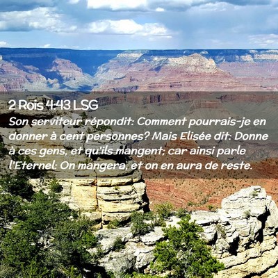 Picture 02 - 2 Rois 4:43 LSG - Son serviteur répondit: Comment pourrais-je en - Bible Verse Picture