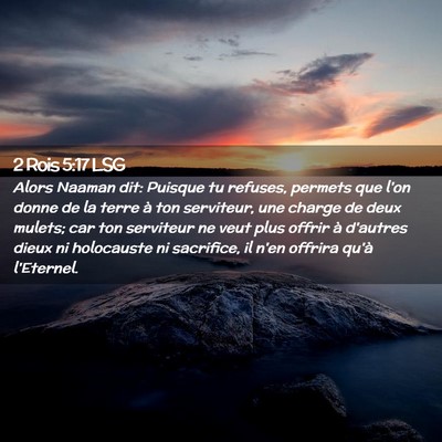 Picture 02 - 2 Rois 5:17 LSG - Alors Naaman dit: Puisque tu refuses, permets que - Bible Verse Picture