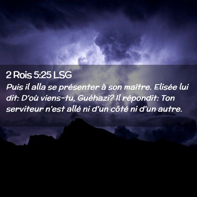 Picture 02 - 2 Rois 5:25 LSG - Puis il alla se présenter à son maître. - Bible Verse Picture