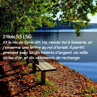 Picture 02 - 2 Rois 5:5 LSG - Et le roi de Syrie dit: Va, rends-toi à Samarie, - Bible Verse Picture