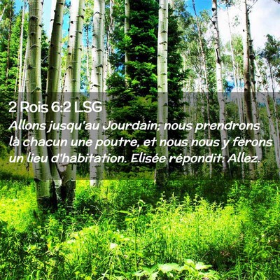 Picture 02 - 2 Rois 6:2 LSG - Allons jusqu'au Jourdain; nous prendrons là - Bible Verse Picture
