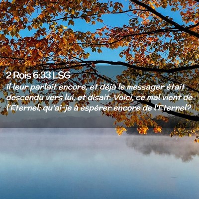 Picture 02 - 2 Rois 6:33 LSG - Il leur parlait encore, et déjà le messager - Bible Verse Picture