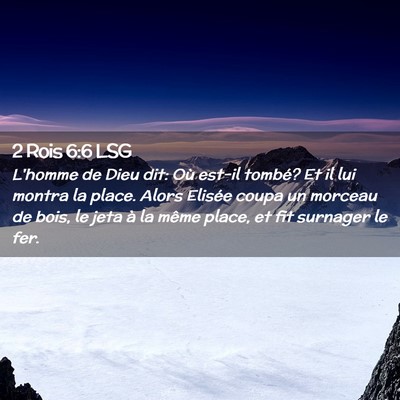 Picture 02 - 2 Rois 6:6 LSG - L'homme de Dieu dit: Où est-il tombé? Et il lui - Bible Verse Picture