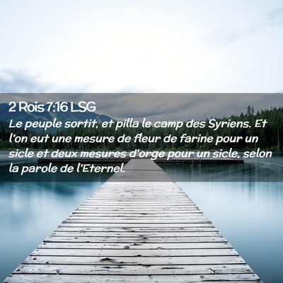 Picture 02 - 2 Rois 7:16 LSG - Le peuple sortit, et pilla le camp des Syriens. - Bible Verse Picture