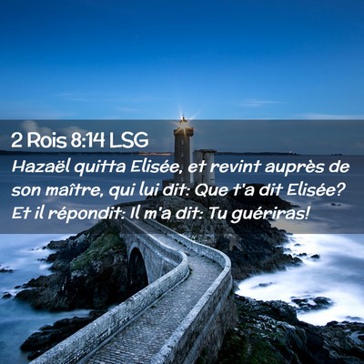 Picture 02 - 2 Rois 8:14 LSG - Hazaël quitta Elisée, et revint auprès de son - Bible Verse Picture