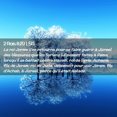 Picture 02 - 2 Rois 8:29 LSG - Le roi Joram s'en retourna pour se faire guérir - Bible Verse Picture