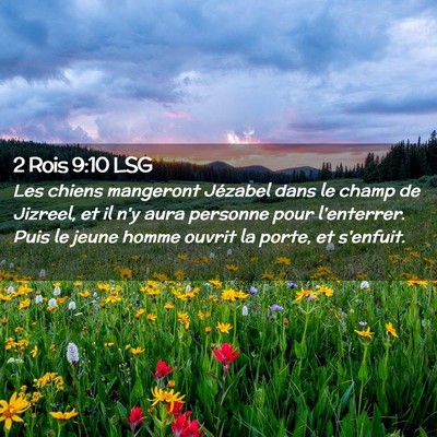 Picture 02 - 2 Rois 9:10 LSG - Les chiens mangeront Jézabel dans le champ de - Bible Verse Picture