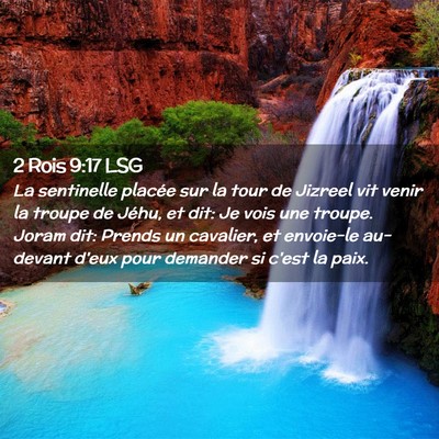 Picture 02 - 2 Rois 9:17 LSG - La sentinelle placée sur la tour de Jizreel vit - Bible Verse Picture