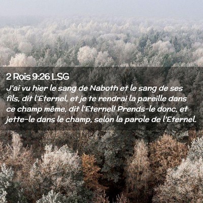Picture 02 - 2 Rois 9:26 LSG - J'ai vu hier le sang de Naboth et le sang de ses - Bible Verse Picture