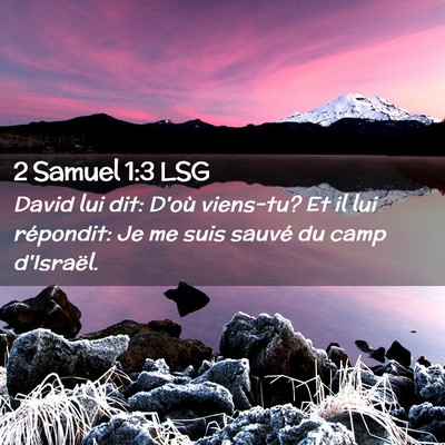 Picture 02 - 2 Samuel 1:3 LSG - David lui dit: D'où viens-tu? Et il lui - Bible Verse Picture