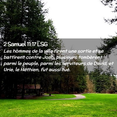 Picture 02 - 2 Samuel 11:17 LSG - Les hommes de la ville firent une sortie et se - Bible Verse Picture