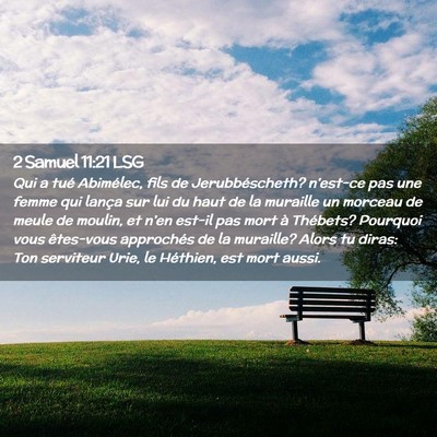 Picture 02 - 2 Samuel 11:21 LSG - Qui a tué Abimélec, fils de Jerubbéscheth? - Bible Verse Picture