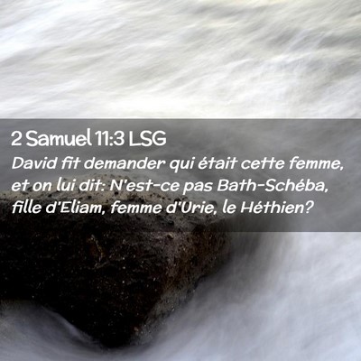 Picture 02 - 2 Samuel 11:3 LSG - David fit demander qui était cette femme, et on - Bible Verse Picture