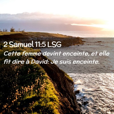 Picture 02 - 2 Samuel 11:5 LSG - Cette femme devint enceinte, et elle fit dire à - Bible Verse Picture