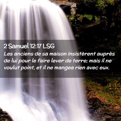 Picture 02 - 2 Samuel 12:17 LSG - Les anciens de sa maison insistèrent auprès de - Bible Verse Picture
