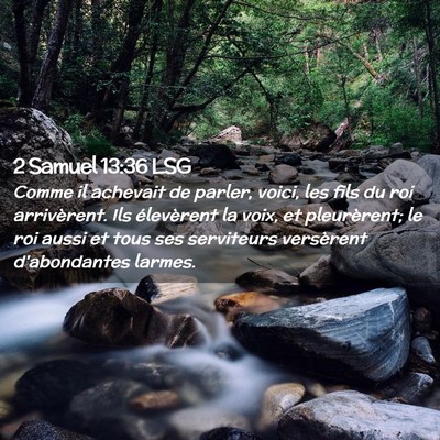 Picture 02 - 2 Samuel 13:36 LSG - Comme il achevait de parler, voici, les fils du - Bible Verse Picture