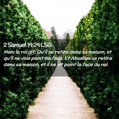 Picture 02 - 2 Samuel 14:24 LSG - Mais le roi dit: Qu'il se retire dans sa maison, - Bible Verse Picture