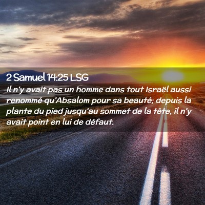 Picture 02 - 2 Samuel 14:25 LSG - Il n'y avait pas un homme dans tout Israël aussi - Bible Verse Picture