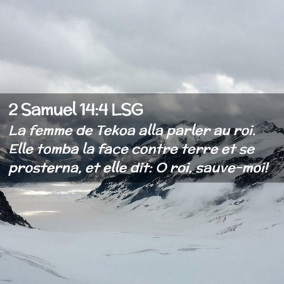 Picture 02 - 2 Samuel 14:4 LSG - La femme de Tekoa alla parler au roi. Elle tomba - Bible Verse Picture