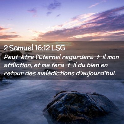 Picture 02 - 2 Samuel 16:12 LSG - Peut-être l'Eternel regardera-t-il mon - Bible Verse Picture
