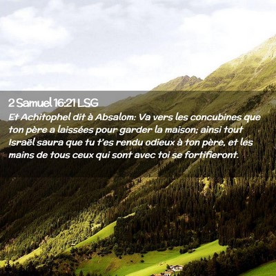 Picture 02 - 2 Samuel 16:21 LSG - Et Achitophel dit à Absalom: Va vers les - Bible Verse Picture