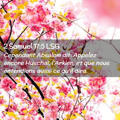 Picture 02 - 2 Samuel 17:5 LSG - Cependant Absalom dit: Appelez encore Huschaï, - Bible Verse Picture